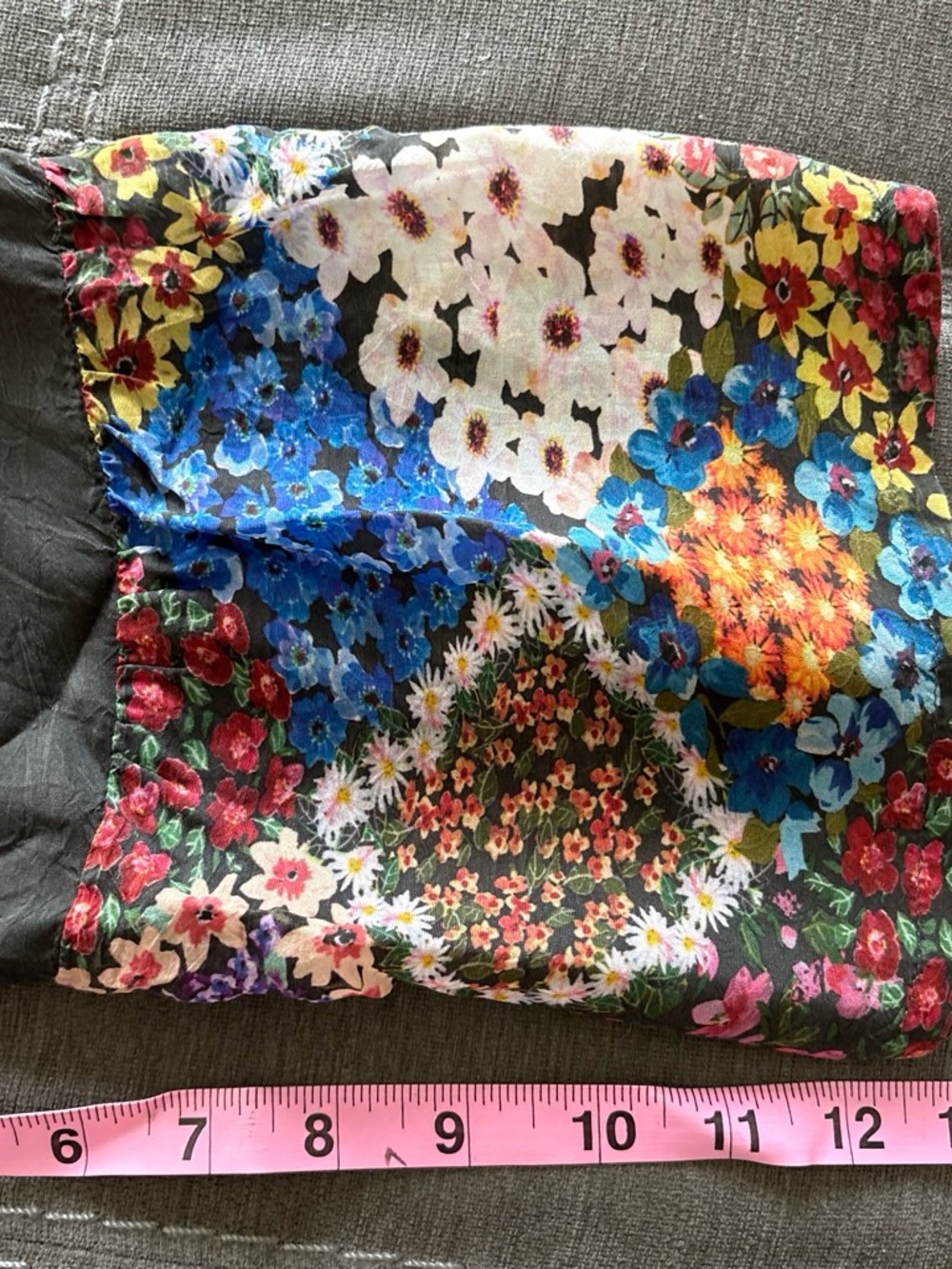 Johnny Was Black Multi Floral Button-Front rayon Blouse bell sleeves M - Picture 7 of 8